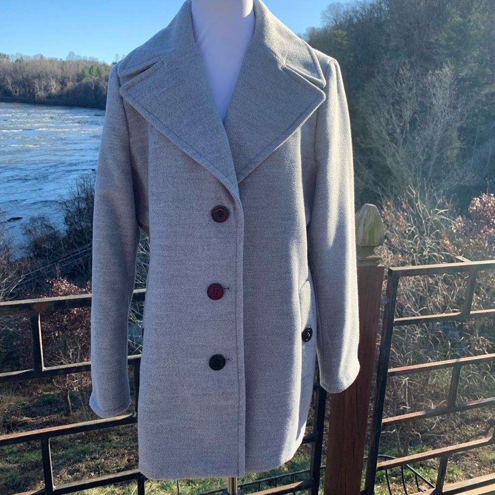 Calvin Klein 3 button coat light grey single breasted large 14